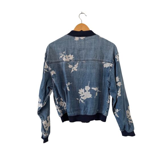 One Teaspoon Floral Bomber Denim Jacket - Picture 3 of 3